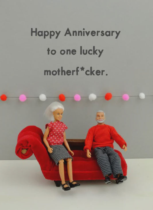 Blue Goose Card - Happy Anniversary "Lucky MF"