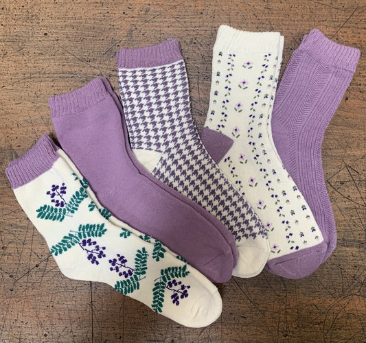 Ladies Assorted Purple Socks