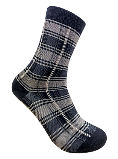 DS - Ladies Merino Crew Plaid Socks