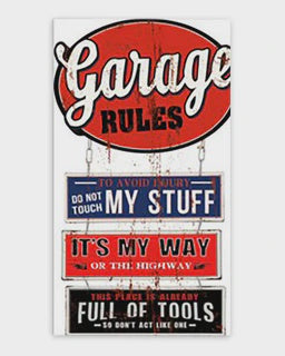 Men's Republic Retro Sign- Garage Rules