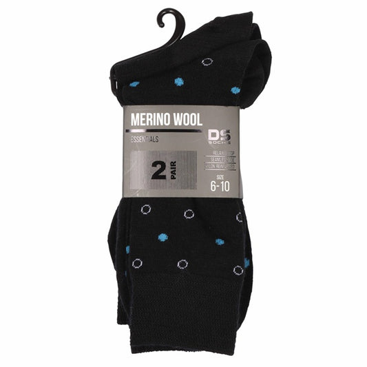 DS Merino patterned  2 pr socks