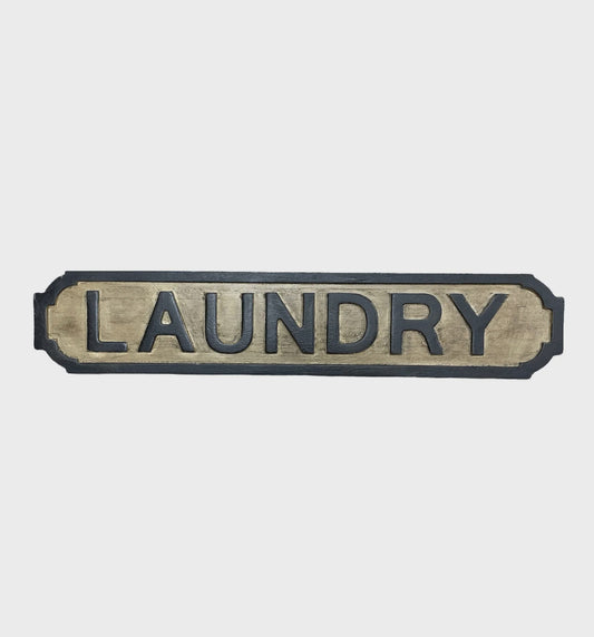 Wooden Antiqued Laundry Sign