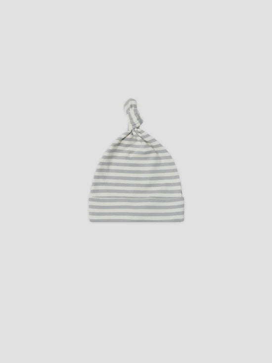 Quincy Mae- Knotted Baby Hat- Dusty Blue Stripe