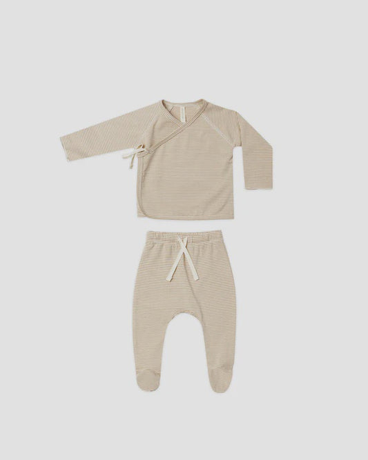 Quincy Mae - Wrap Top + Footed Pant Set