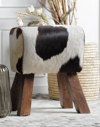 Rembrandt - Black & White Leather Stool