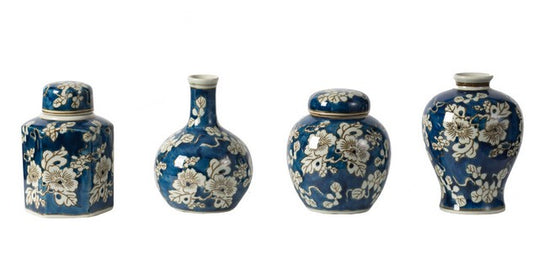 Blue and White Jar & Vase set 4