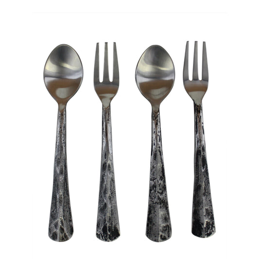 Raw Look Spoon and Fork Set/4