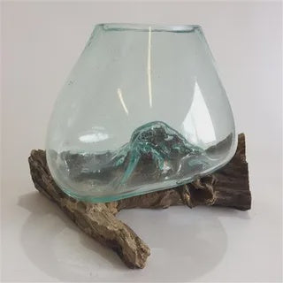 Driftwood Tear Glass Vase